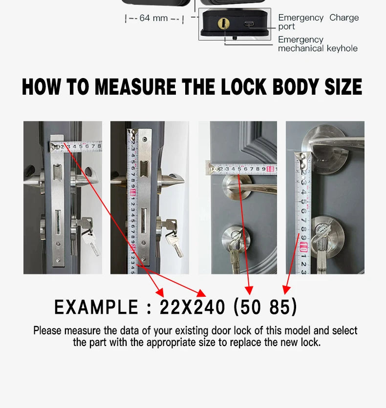 2025 Smart Door Lock With Bluetooth-compatible TTLock APP Digital Electronic Lock Smart Home Wooden Door Lock Fingerprint