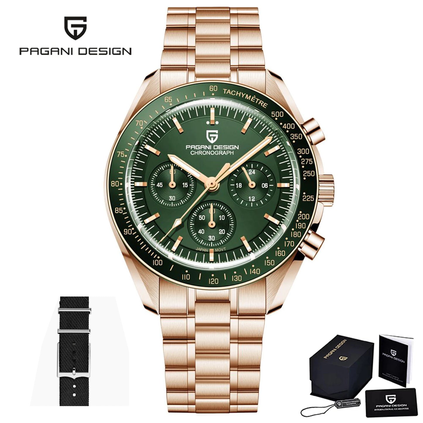 PAGANI DESIGN 2025 Moon Watch For Men Top Brand Luxury Quartz Mens Watches Chronograph Luminous Sapphire Mirror Waterproof Clock