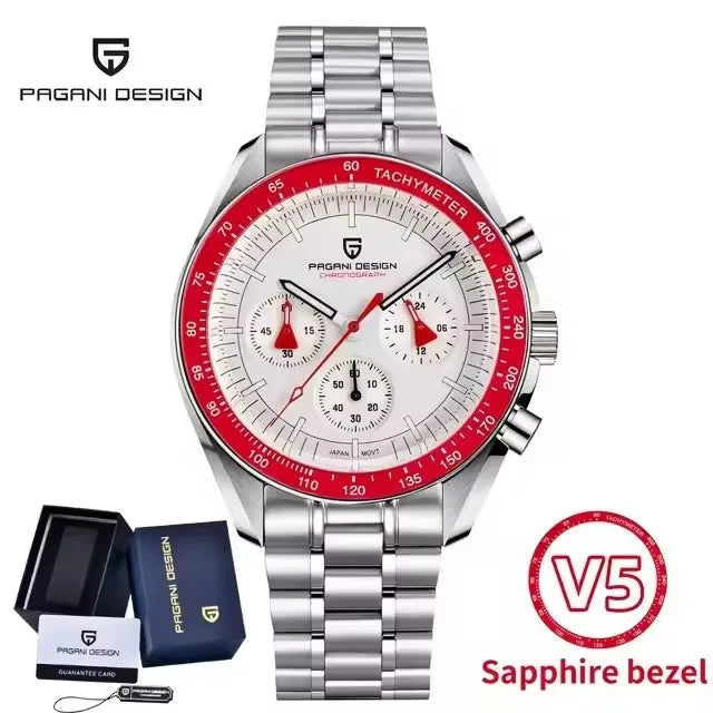 PAGANI DESIGN 2025 New Men's Watches Top Brand Luxury Quartz Watch For Men Date Speed Chronograph VK63 Stainless steel PD-1701