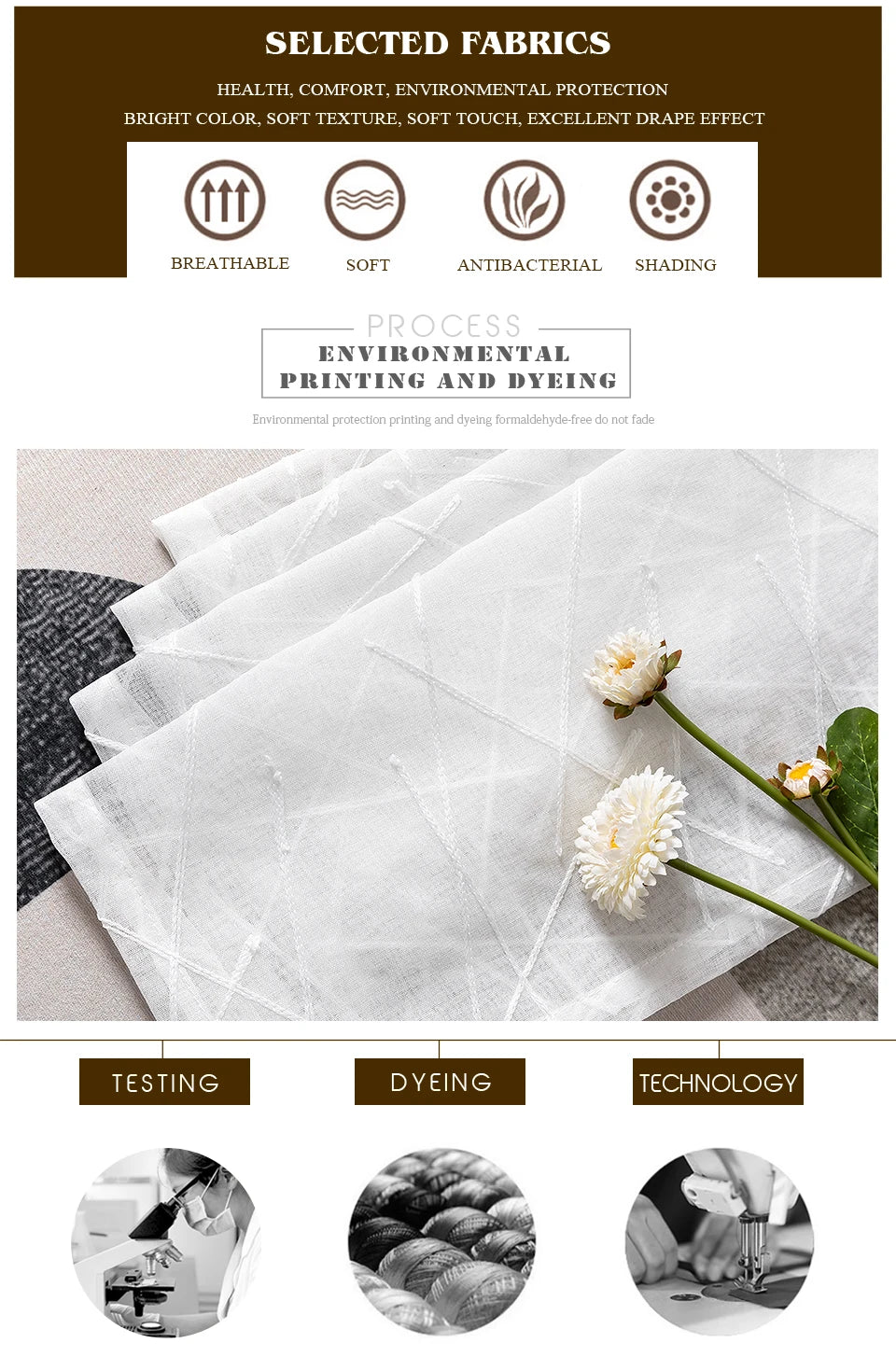 New Geometry White Embroidery Tulle Curtains for the Living Room Modern Sheer Curtain for Bedroom Window Blind Voile Custom Size