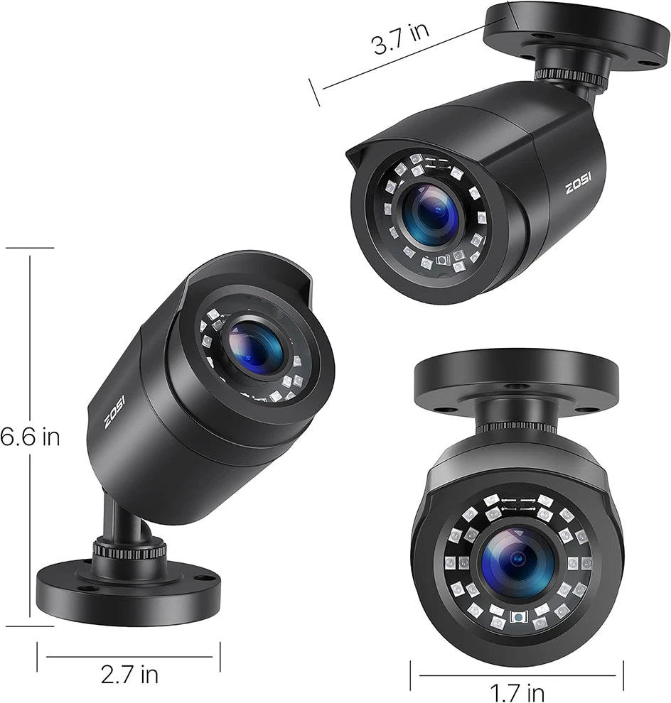 ZOSI 4 Stück/Los 1080p HD-TVI CCTV Überwachungskamera, 24m Nachtsicht, wetterfestes Outdoor Überwachungskamera-Set