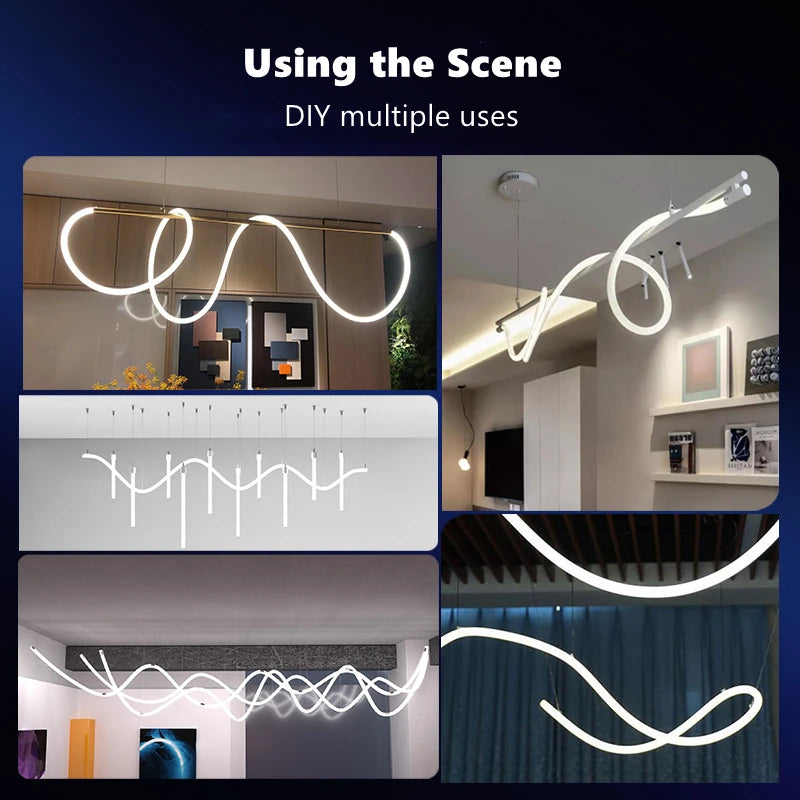 Round Flexible Silicone Strip Light 360 Degree Glowing IP65 Outdoor LED Soft Neon Tube Tape Lamp DIY Minimalist Linear Lighting