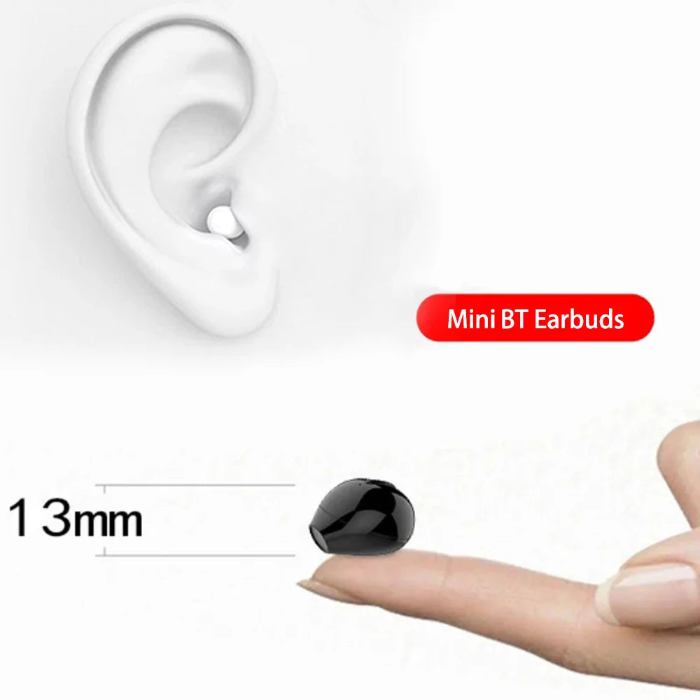 Invisible Earphones Mini Headphones Bluetooth TWS Wireless Touch Gaming In-Ear Earbuds Noise Reduction Sports Headset For iPhone