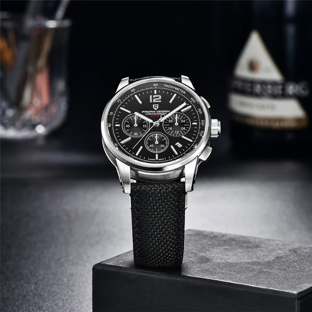 PAGANI DESIGN 2024 New Luxury Fashion Casual Men Quartz Watches VK63 100M Water Resistant Sapphire Glass Stainless Steel Watches