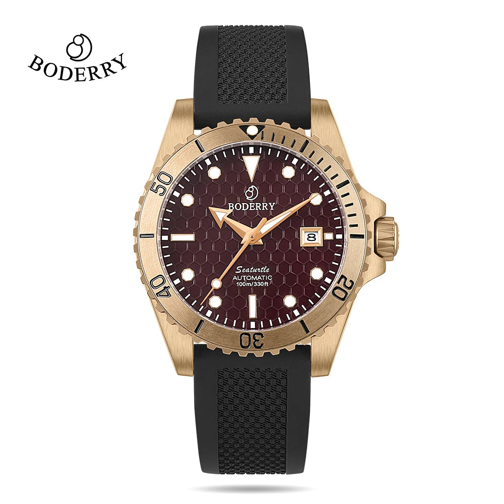 Boderry Seaturtle Titanium Diver Watch Men Luxury Bronze Watches Automatic Mechanical Wristwatch Sport 200M Waterproof Luminous