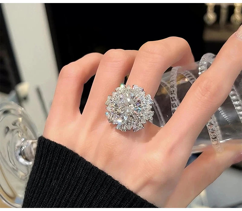 So-Bling 5ct Moissanite Ring 925 Sterling Silver Rings with Gra Certificate for Women Elegant Fine Luxury Quality Party Gift