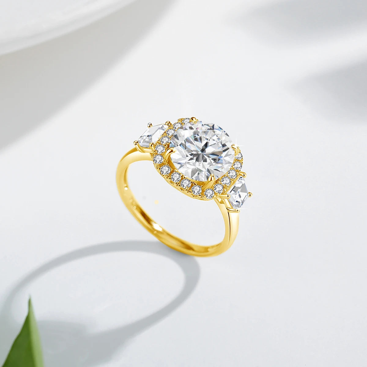 Luxury Round Cut 3.5CT Moissanite Ring for Women D VVS1 Synthetic Diamond Real S925 Silver Engagement Wedding Jewelry Pass Test