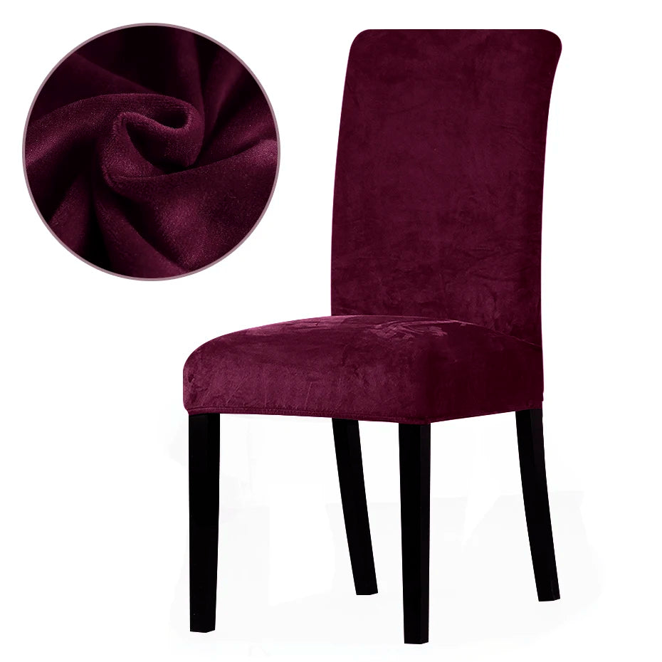 1/2/4/6 Pieces Real Velvet Fabric Super Soft Chair Cover Luxurious Office Seat Cases Tretch Chair Covers For Dining Room Hotel