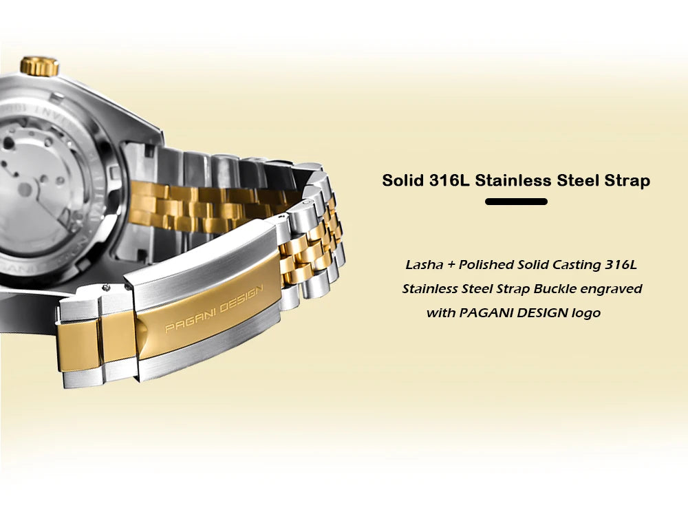 PAGANI DESIGN Top Brand New Automatic Mechanical Watch 316L Stainless Steel 100M WaterproofBusiness Style Luxury watches for man
