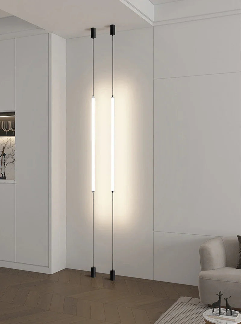 Hanging floor lamp Italy Design Black Long linear pendant light Bedroom Bedside Lamps Modern Hotel Living Room corner floor lamp
