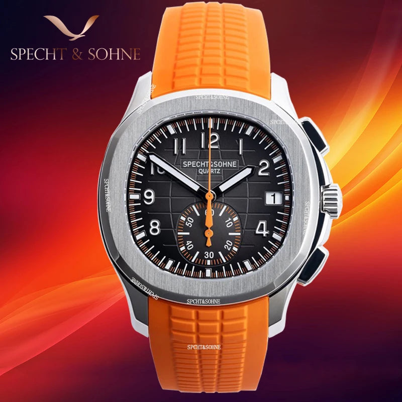 Dropshipping 2025 Best Selling Products Wristwatch For Men Japan Chronograph Quartz Watch Orange Rubber Strap Relogio Masculino