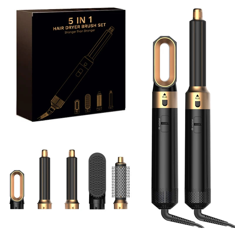 Hot Sales Multifunctional 5 IN 1 Hot Air Comb Household  Brushless Styling Hair Dryer Automatic Curling Iron
