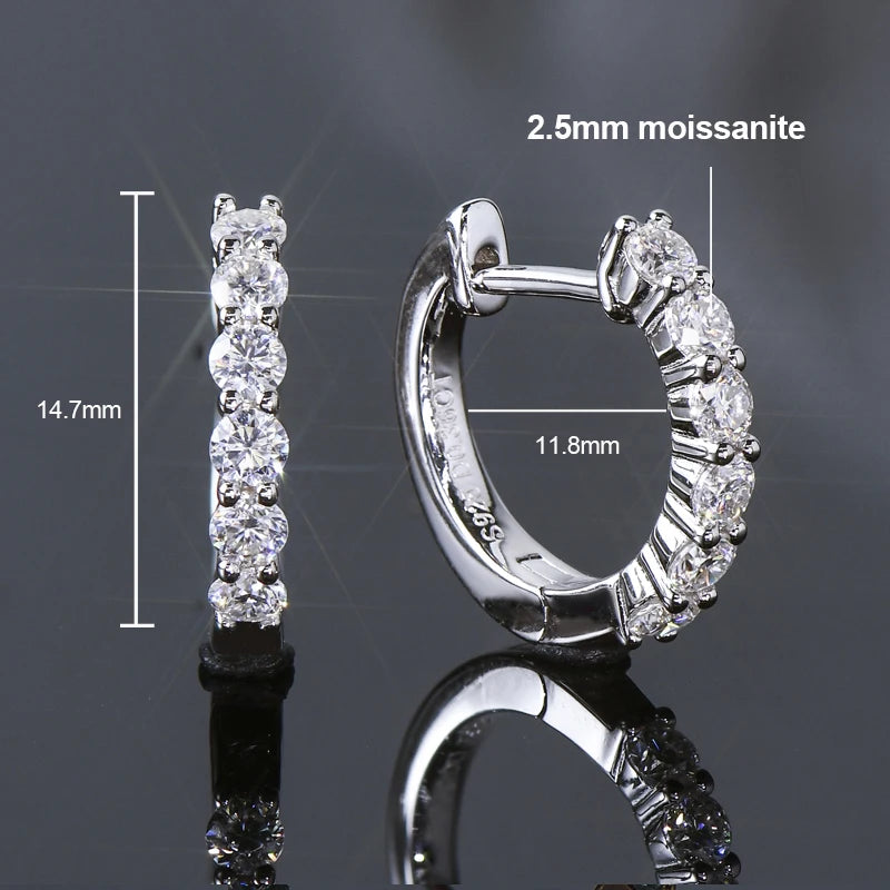 IOGOU Classic Earrings 925 Silver 4mm 3.5mm 2.5mm 3mm Moissanite Diamond Hoop Earrings for Women Wedding Engagement Party Jewel
