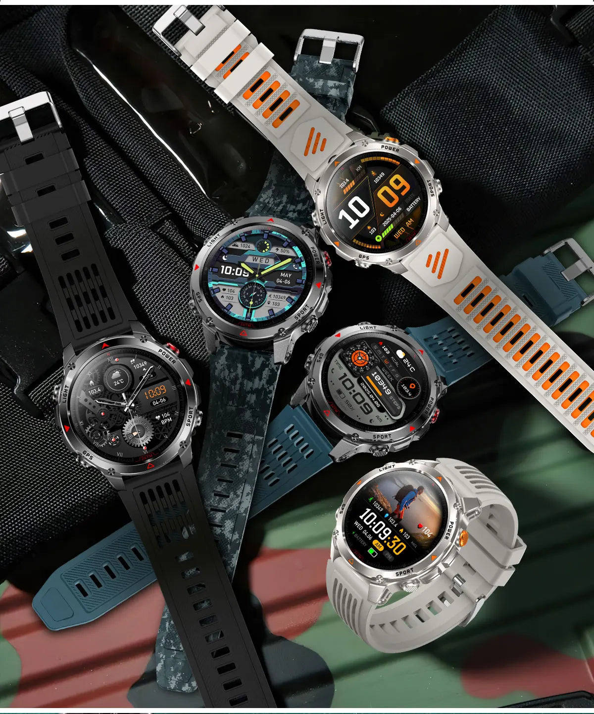 2025 New Professional GPS Sports Smart Watch Outdoor RIDE Run GPS track Swim Watchs Compass Altimeter 3ATM Sports Bracelets Men