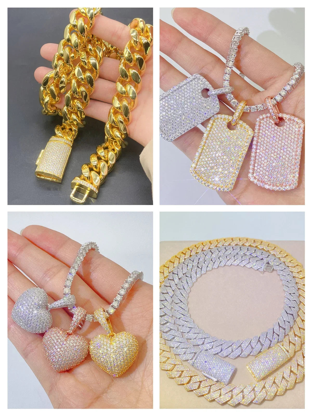 Royal blue Moissanite Bracelets for Women Hip hop Original 925 Sterling Silver Jewelry Women's man's Moissanite Tennis Chain