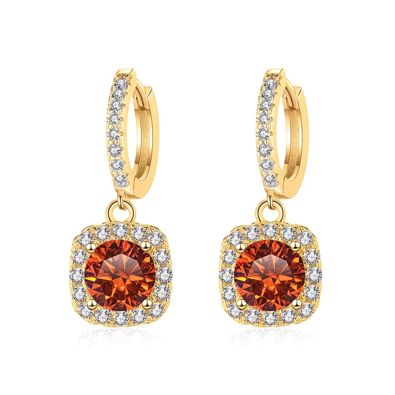 JoyceJelly 1ct GRA Certified Moissanite Earrings For Women 18 Color VVS D Solid Sterling Silver 925 Plated 18K Gold Fine Jewelry