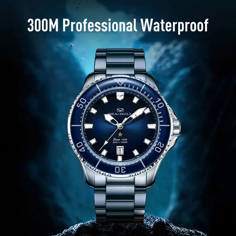Seagull 40mm Ocean Series Pro Wristwatch relogio masculino Men's Automatic Mechanical Watch 300m Diving Sapphire Crystal 1213
