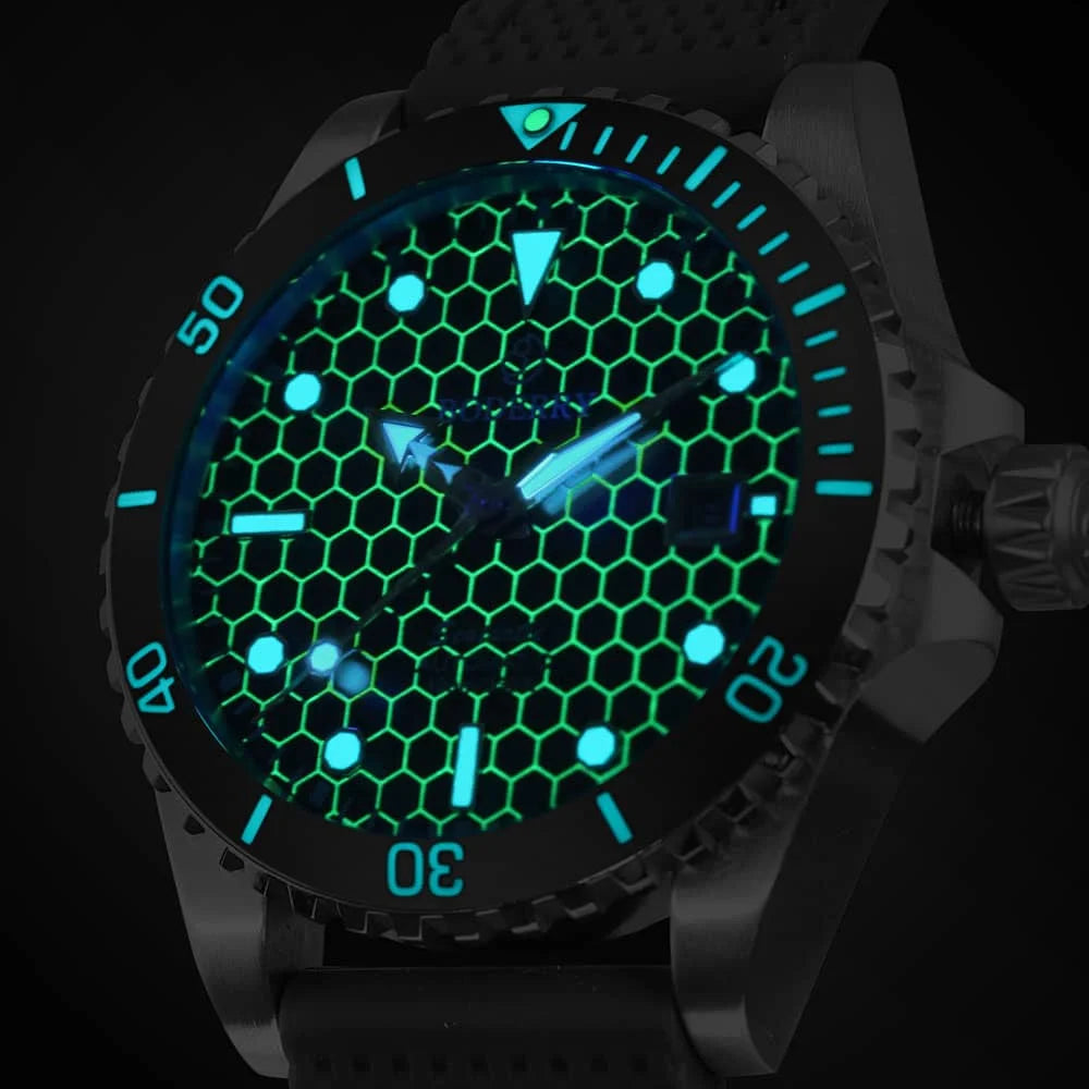 Boderry Seaturtle Titanium Diver Watch Men Luxury Bronze Watches Automatic Mechanical Wristwatch Sport 200M Waterproof Luminous