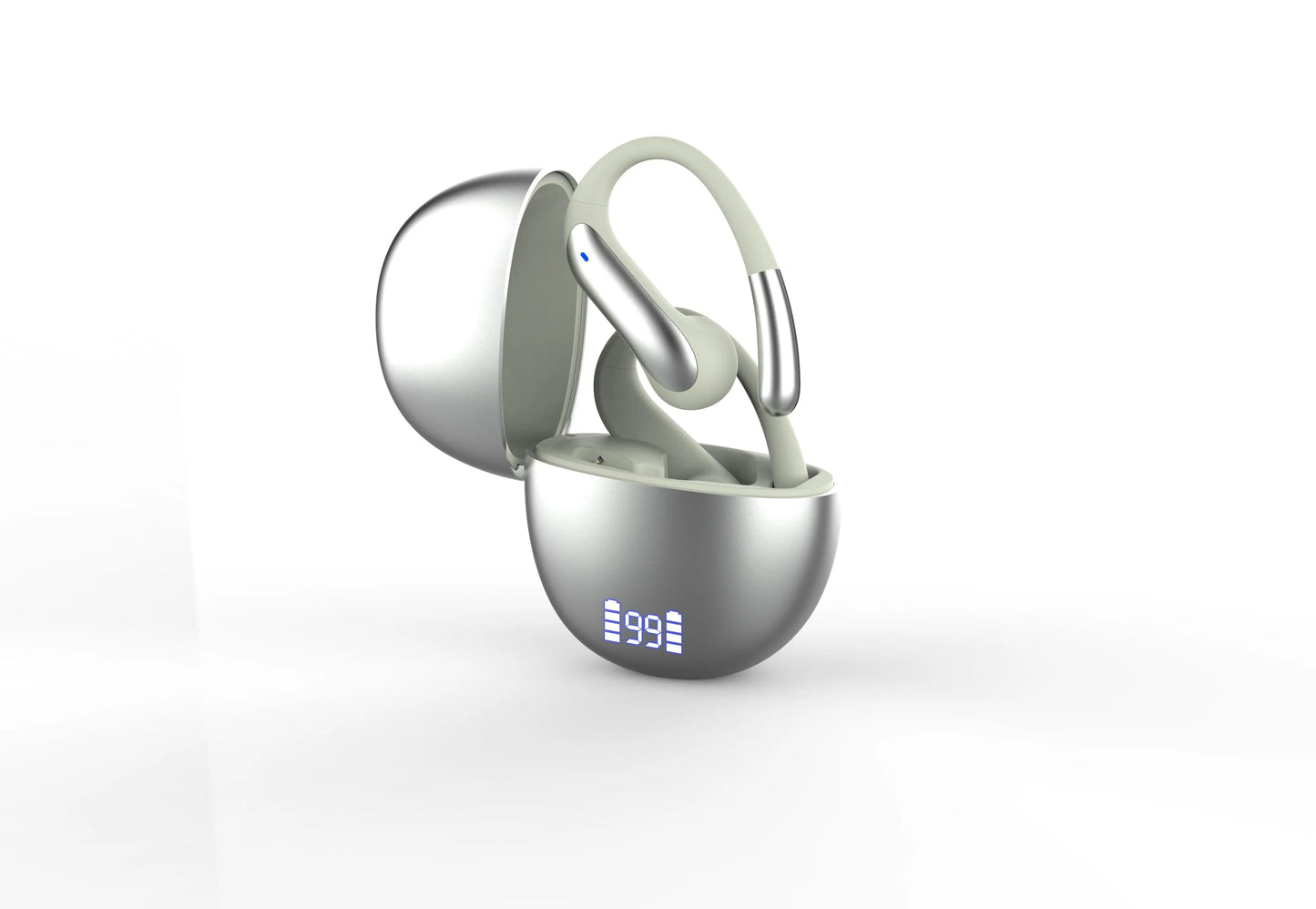 Bluetooth 5.3 Headphones LED Digital Power Display Long Playtime Comfortable Ear Hook Wear Noise Canceling Mic Stable Connection