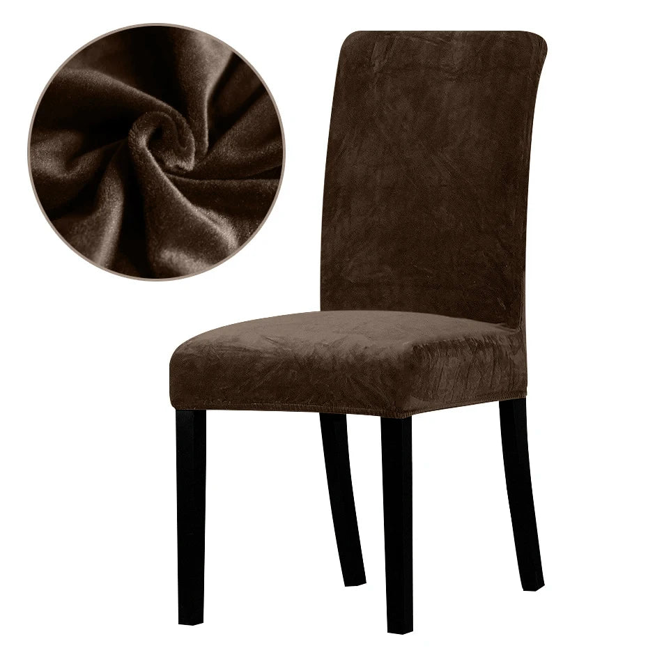 1/2/4/6 Pieces Real Velvet Fabric Super Soft Chair Cover Luxurious Office Seat Cases Tretch Chair Covers For Dining Room Hotel