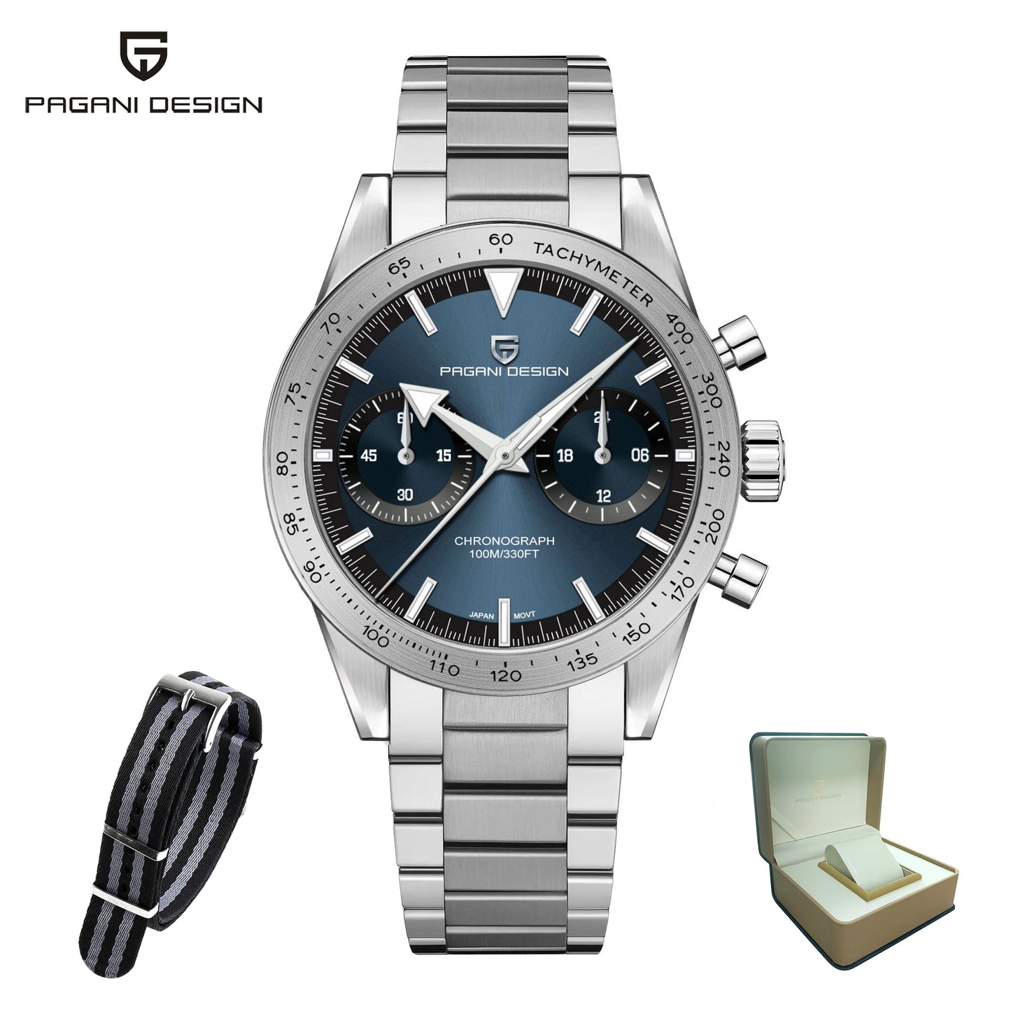 PAGANI DESIGN 2025 New Men Quartz Watch Exquisite Craftsmanship Luxury Classic Style Sapphire Glass Chronograph 100m Waterproof