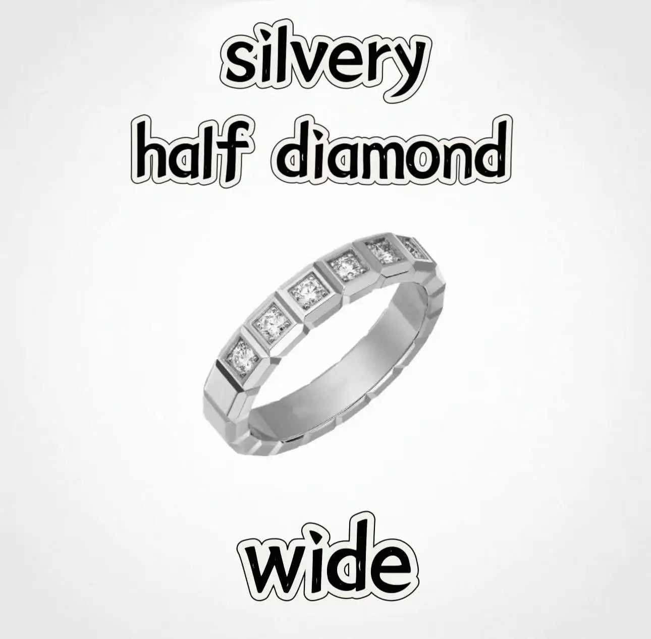 French  High-Quality S925 Sterling Silver Ice Cube Style Pave AAA Zirconia Lovers Ring For Women And Men Wedding Fashion Jewelry