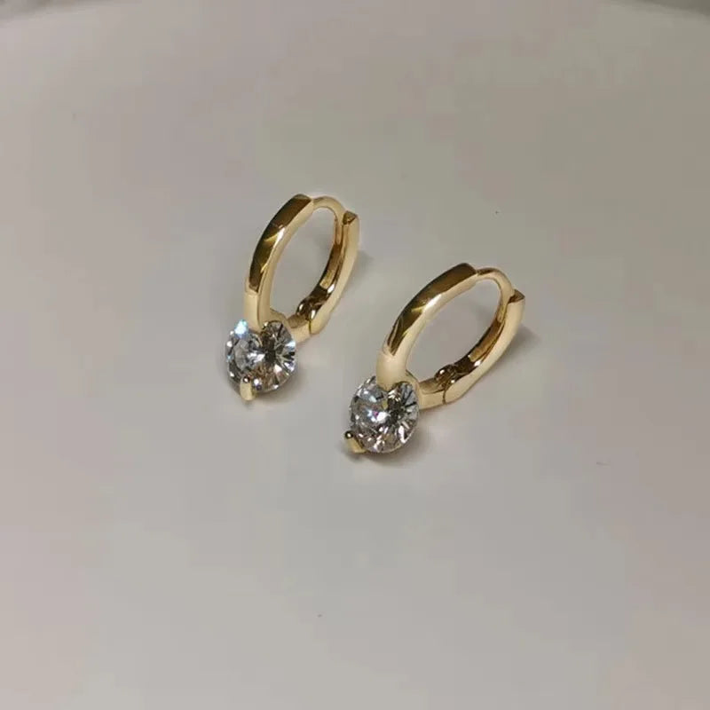 Solitaire 1ct D Moissanite Earrings for Women 2023 Diamond Sterling Silver Hoop Earrings 925 Drop Earrings Girls 14k Gold Plated
