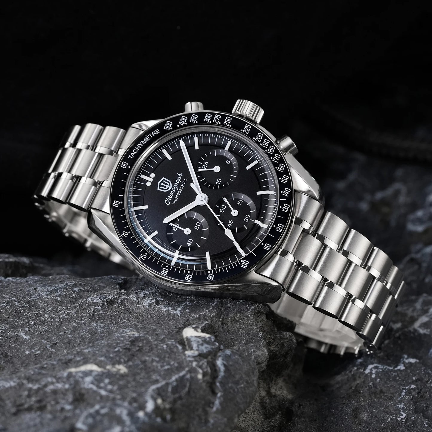 Watchdives WD1863 VK63 Quartz Chronograph Movement Bubble Sapphire Crystal 100m Waterproof Luminous 39mm Vintage Watches