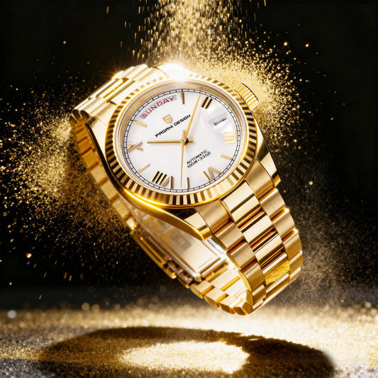 PAGANI DESIGN Men's Watches DD40 Gold White Luxury Automatic Watch Men TMI NH36A Date Week Mechanical Watches For Men 2025 New