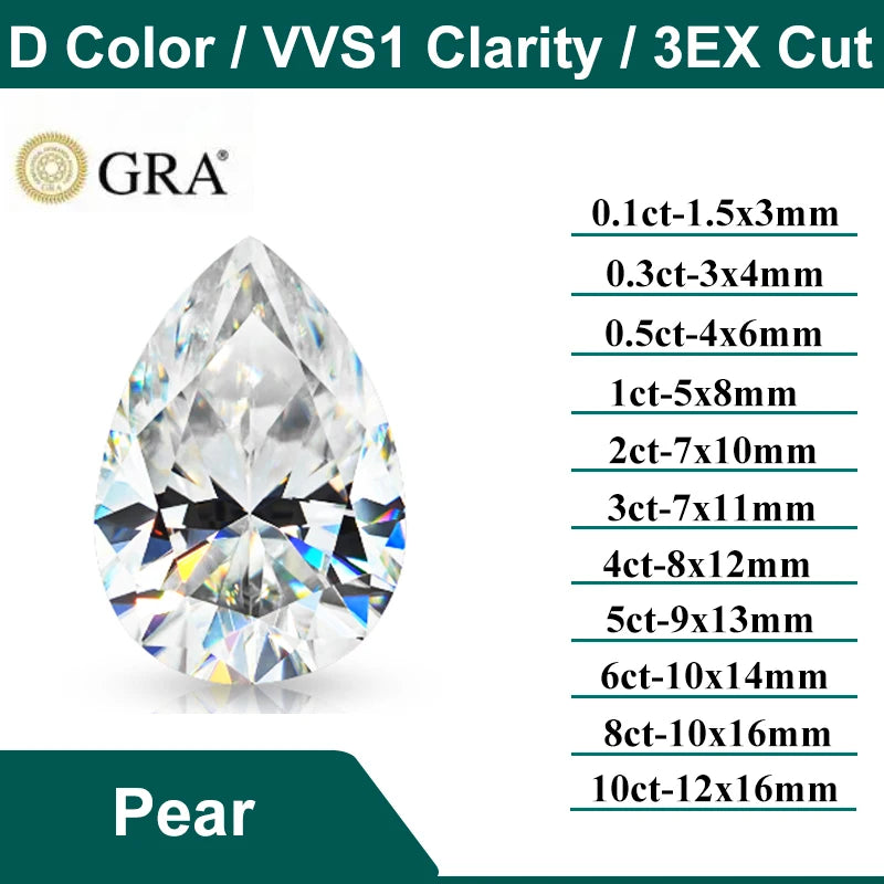 Earrings D Color Super White Moissanite Diamond Round / Oval / Pear / Radiant / Emerald / Heart / Princess / Cushion / Asscher Shape