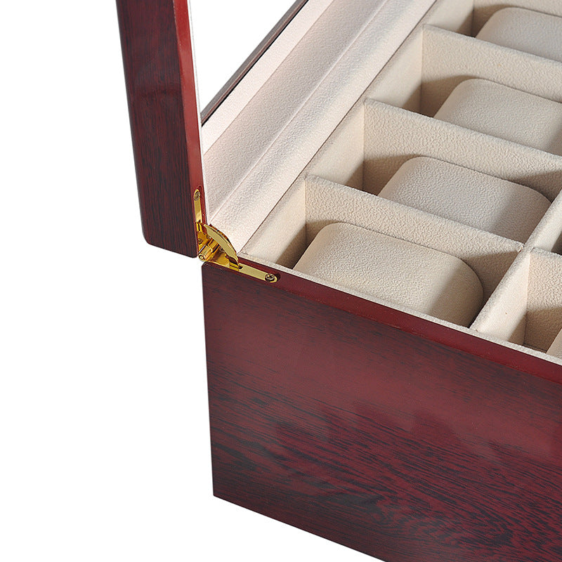 Luxury Double-Layer Watch Box Piano Lacquer Watch Organizer 20-Bit Solid Wood Men's and Women's Jewelry  Storage  Display Box
