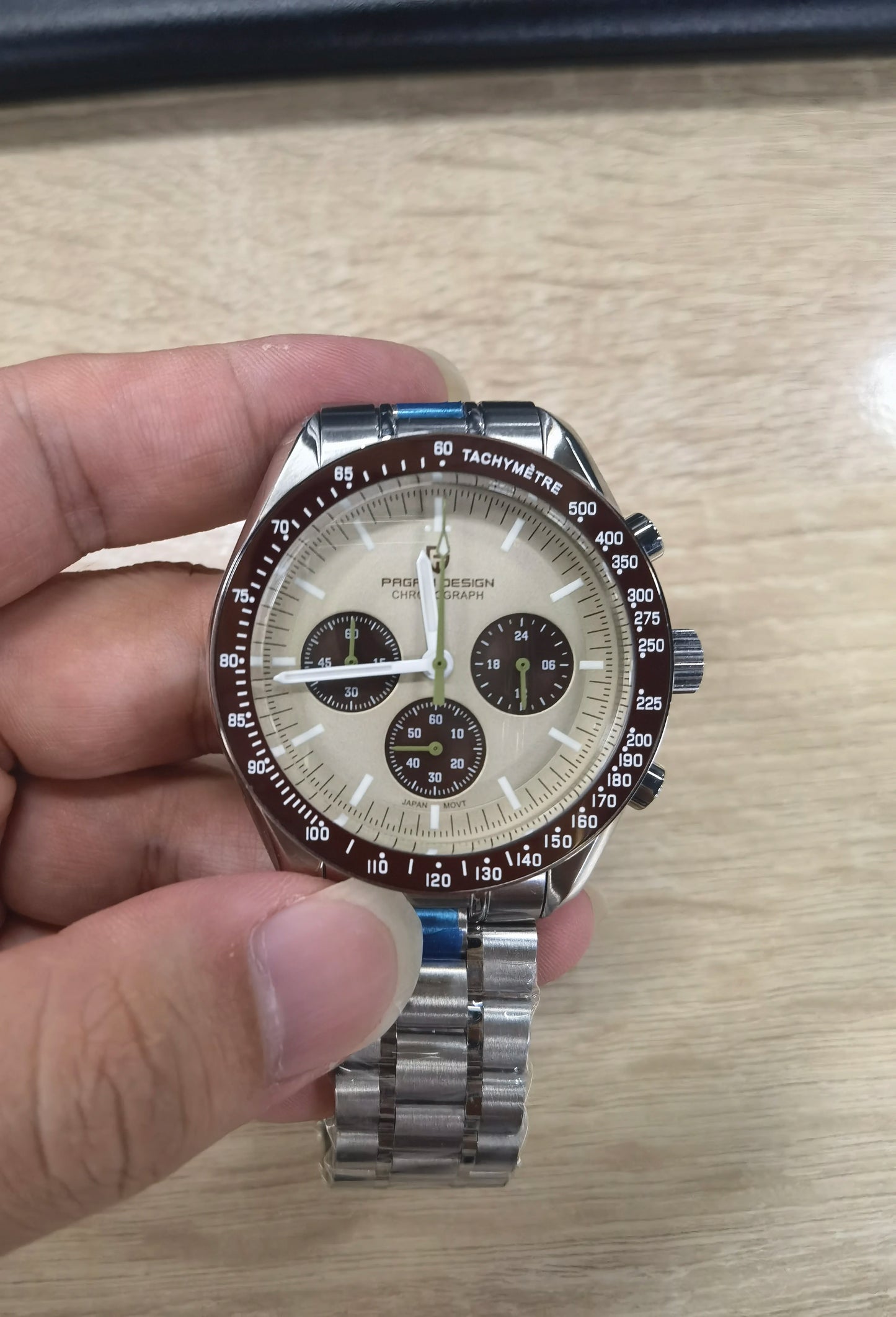 PAGANI DESIGN Saturn Men's Watches 2025 New Top Luxury Quartz Watch Men Light Tan Chronograph AR Sapphire crystal Wristwatch Men