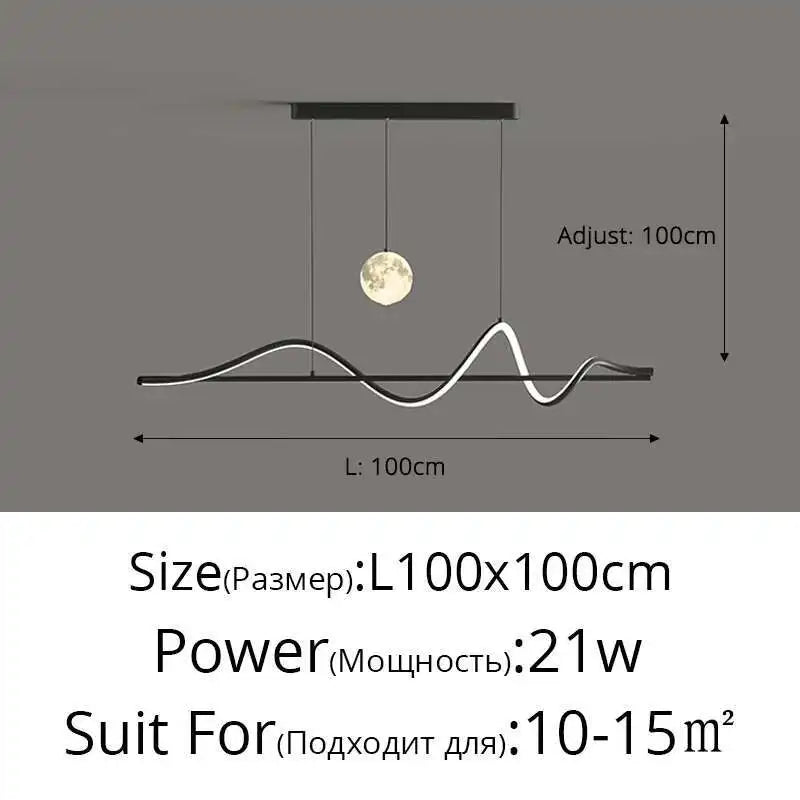 Modern Led Pendant Lights Chandelier For Dining Table Living Room Counter Bar Interior Moon Hanging Lamp Decor Chandelier Lamp