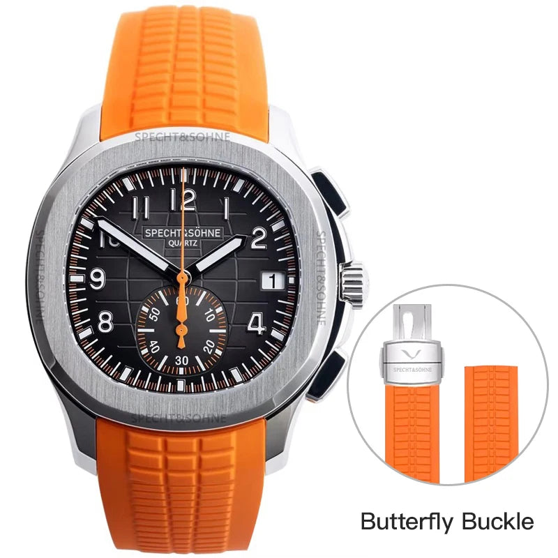Dropshipping 2025 Best Selling Products Wristwatch For Men Japan Chronograph Quartz Watch Orange Rubber Strap Relogio Masculino
