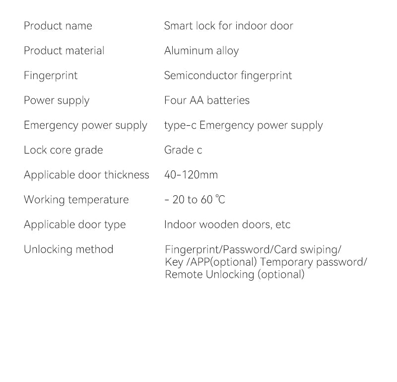 Tuya Smart Fingerprint Door TT Lock Electronic Lock with Password/Key/Card/Tuya APP Unlock Home Protection Smart Life Control