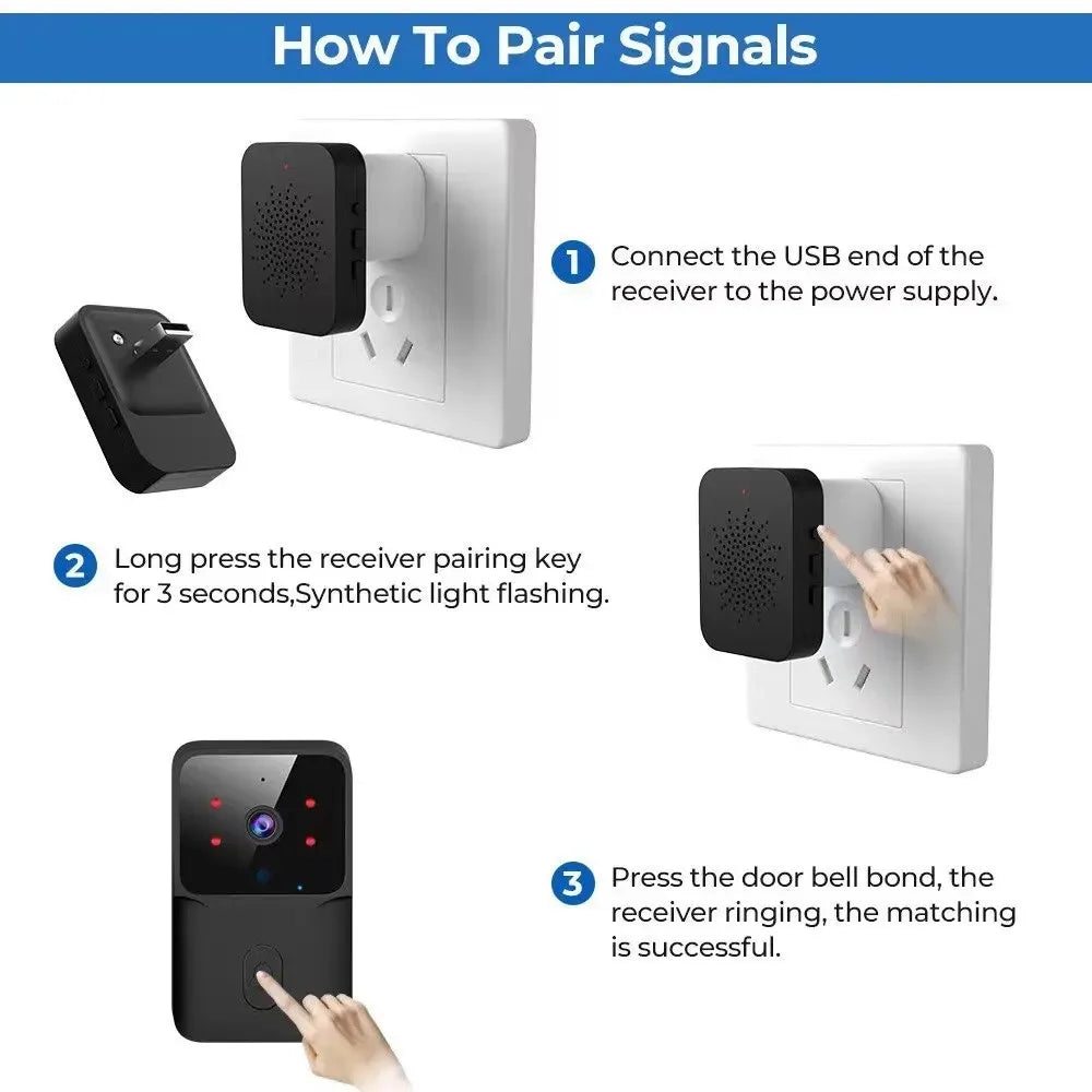 Doorbell With Camera Wireless Bundle Video Doorbell WIFI HD Outdoor Phone Door Bell Camera Security Video Intercom IR
