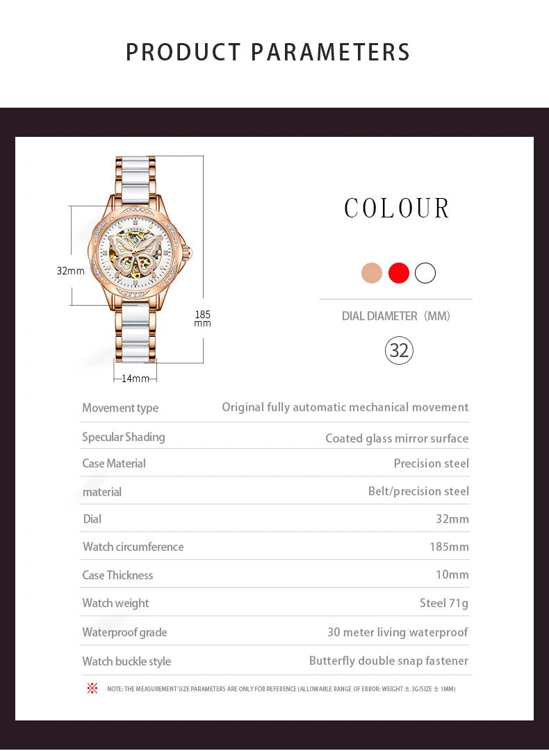 New Fashion Womens Mechanical Watches for Woman Simple Stainless Steel Pagani Designs Women Automatic Watch Gifts Reloj Mujer
