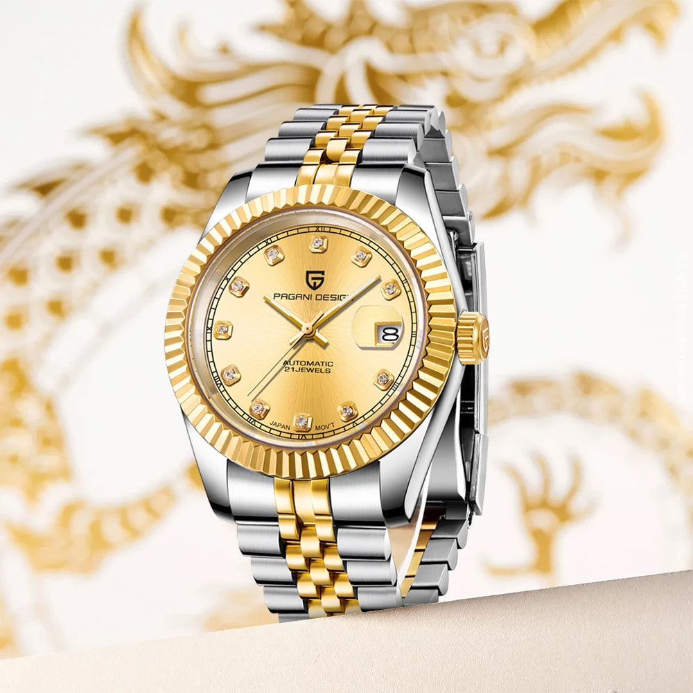 PAGANI DESIGN Top Brand New Automatic Mechanical Watch 316L Stainless Steel 100M WaterproofBusiness Style Luxury watches for man