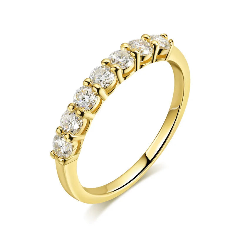 Smyoue 0.7CT 3mm Gemstone Moissanite Rings for Women S925 Silver Matching Wedding Diamonds Band Stackable Ring White Gold Gift