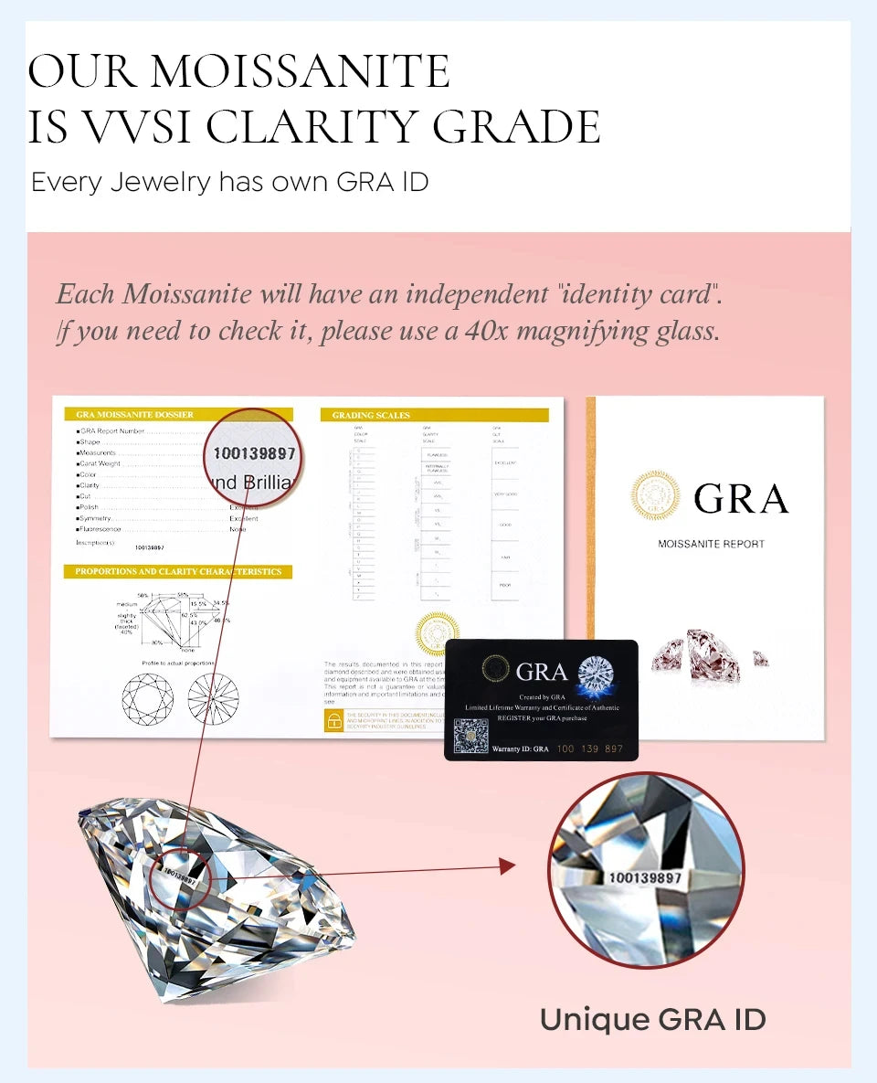 Real 925 Silver Moissanite Jewelry Set for chrm lady ring earring pendant necklace  Solitaire set for female dating party gift