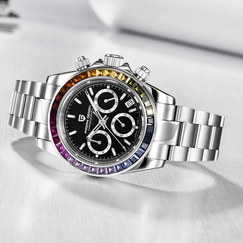 2025 New PAGANI DESIGN Rainbow Circle PD1644 Luxury Quartz Watch For Men Automatic Wristwatches Men Sport Waterproof Chronograph