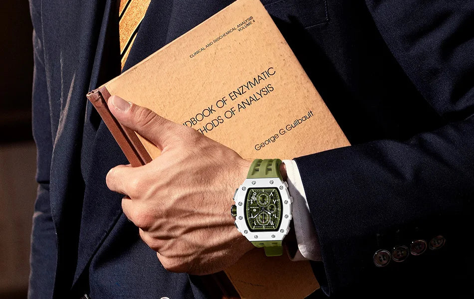 TSAR BOMBA 2025 New Mens Watch TB-8204QA Arabic numerals Dial Tonneau Wristwatch for Men Sapphire Mirror Waterproof Clcok