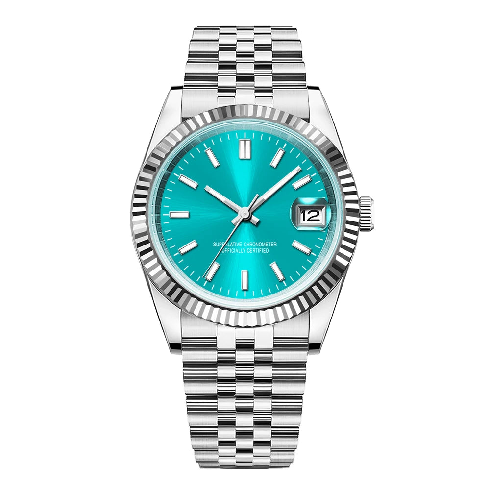 Uhr mit individuellem Logo, NH35-Uhrwerk, 36 mm/39 mm, Damen-/Herrenuhr, Saphirglas, Gold, mechanische Armbanduhr, 100 m wasserdicht, reloj hombre