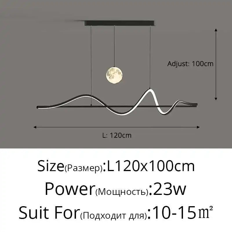 Modern Led Pendant Lights Chandelier For Dining Table Living Room Counter Bar Interior Moon Hanging Lamp Decor Chandelier Lamp
