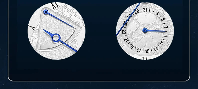 Seagull Moon Phase Watch Auspicious Clouds Special Edition Men's Automatic Mechanical Watch Luxury 41mm Watch for Men 6199 6198