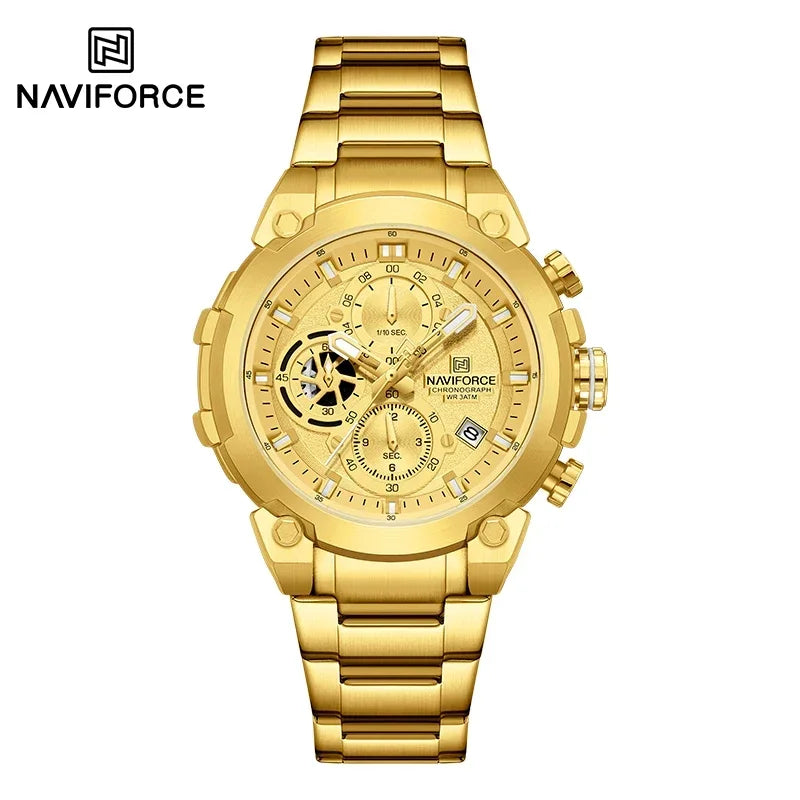 NAVIFORCF Mens Military Watches Luxury Wrist Watch Quartz Clock Watch Hot Fashion Men Waterproof Chronograph Relogio Masculino