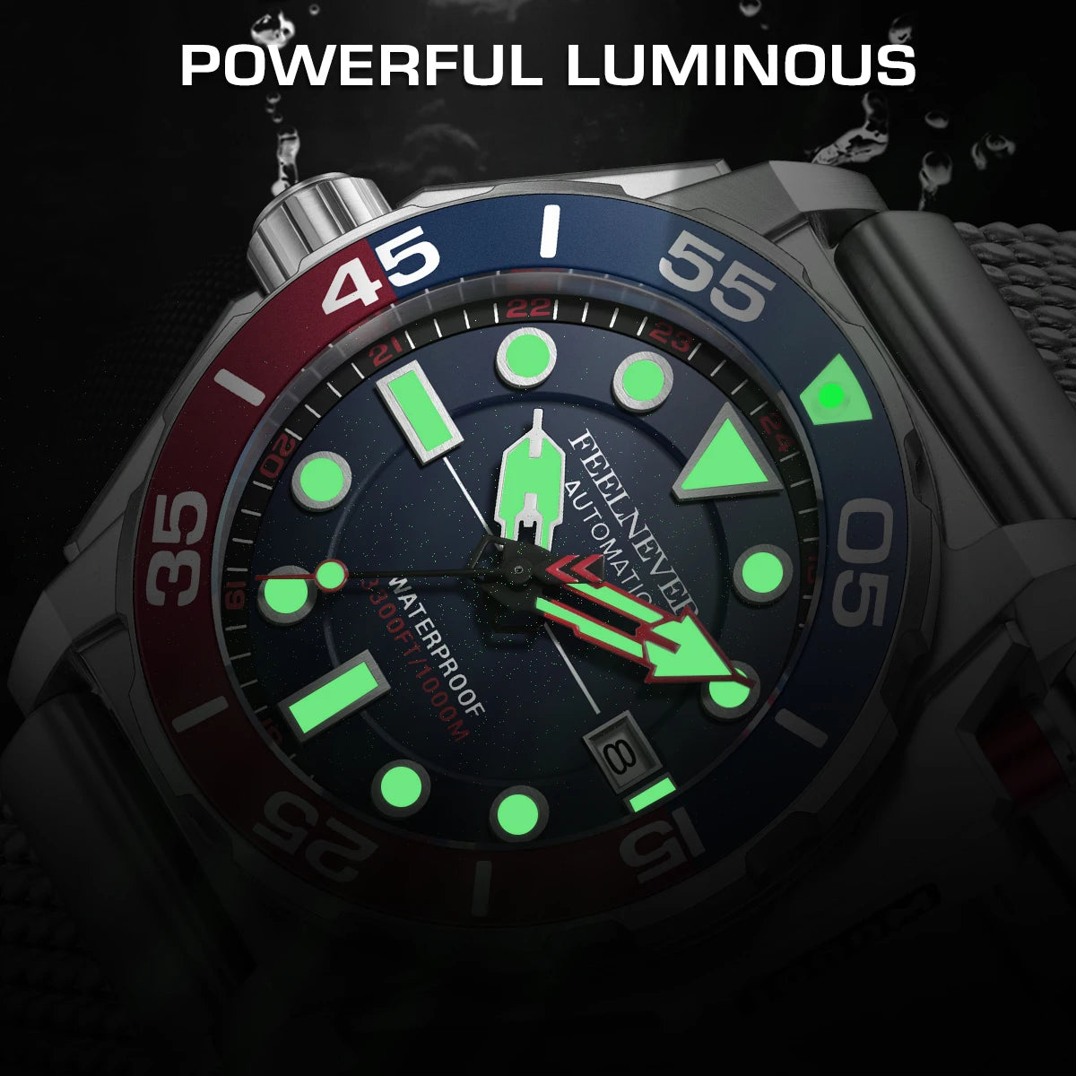 FeelNever Top Brand Luxury Automatic Watch For Men Fashion Business Watch Men Military Waterproof Men's Mechanical Wristwatches