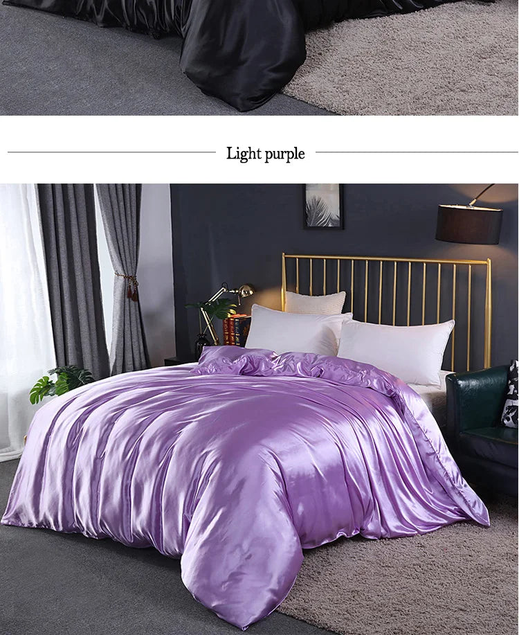 Luxury High Quality  Satin Duvet Cover Rayon Quilt Cover High Density Fabric Duvet Cover  Supple High waterfall