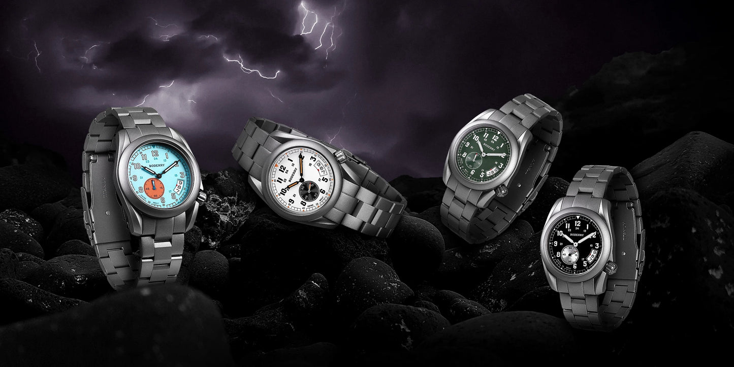 VOYAGER-Boderry Field Watch Titanium Quartz Watches 38 Mens 100M Waterproof Clock Military Sport Luminous Business Wristwatch