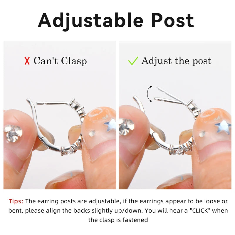 RAPRGOLD GRA Certified Moissanite U-shaped Hoop Earrings for Women S925 Sterling Silver Earring Girl's Jewelry Gifts oorbellen